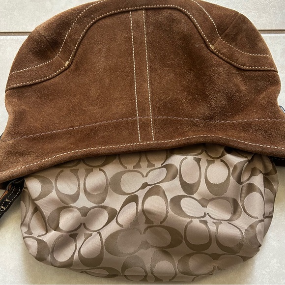 Coach #9503 brown suede small hobo - Picture 10 of 10